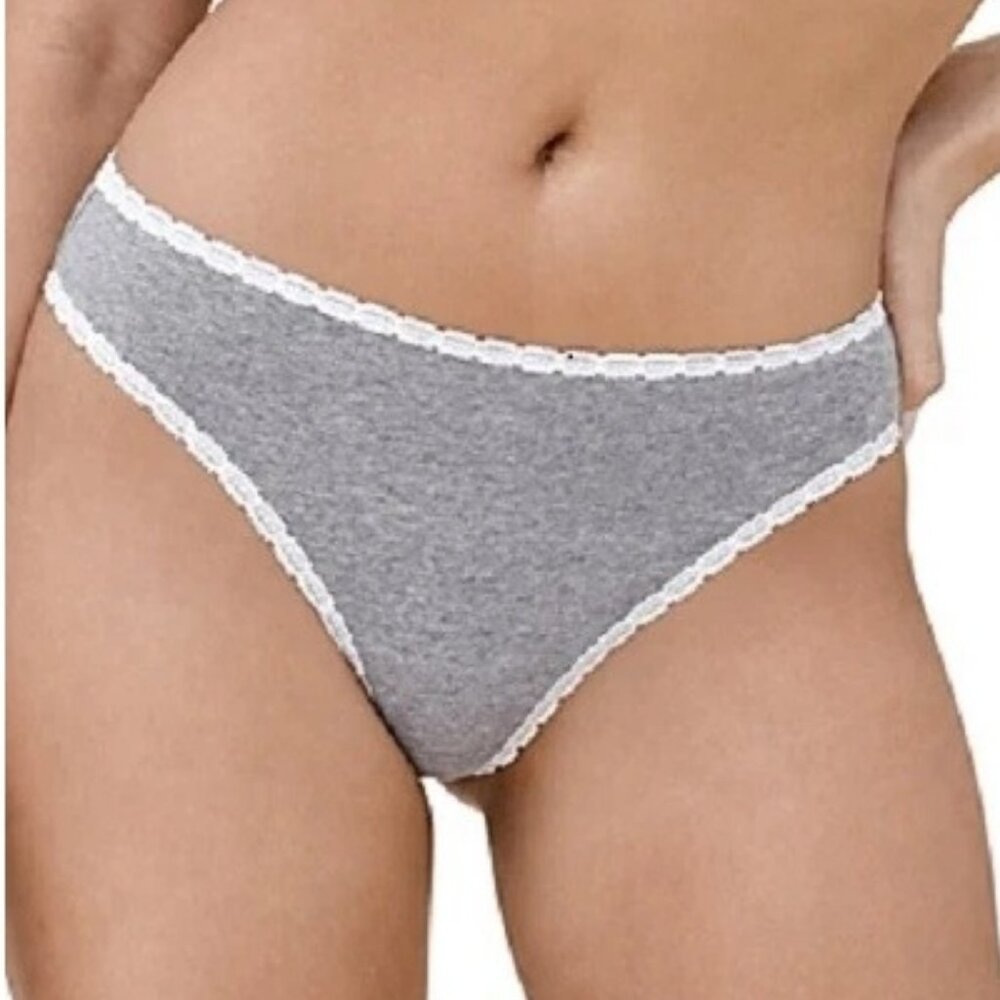 Skarlett Blue Women's Adorned Thong Panty Underwear, Gray